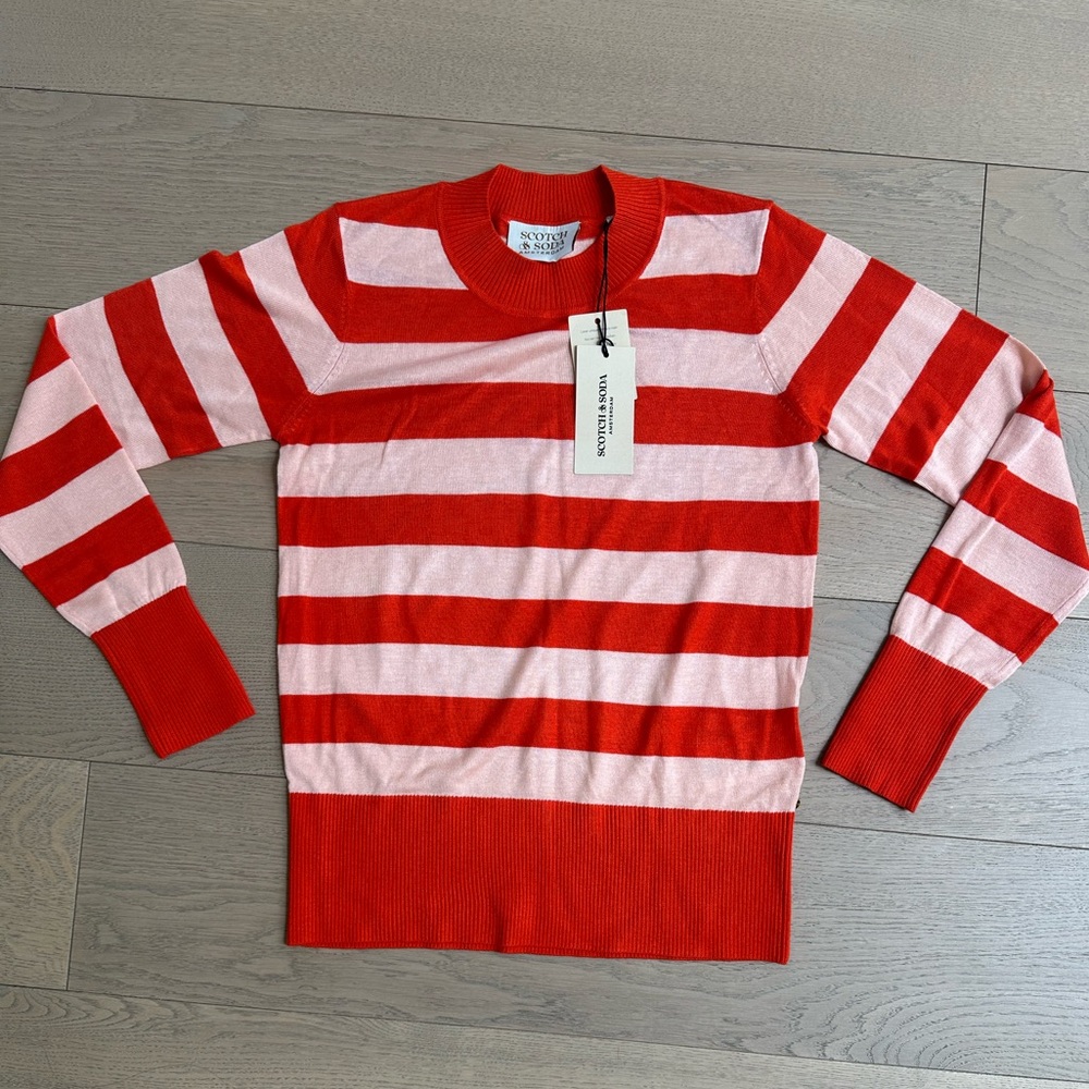 Scotch & Soda Bold Red and Pink Sweater
